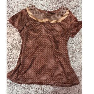 The Limited Brown Geometric Women's Blouse